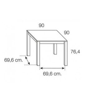 Mesa Comedor Cuadrada 90x90 Extensible Artisan, pictograma|SAYEZ|