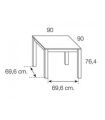 Mesa Comedor Cuadrada 90x90 Extensible Artisan, pictograma|SAYEZ|