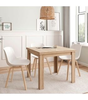 Mesa Comedor Cuadrada 90x90 Extensible Natural, en ambiente |SAYEZ|