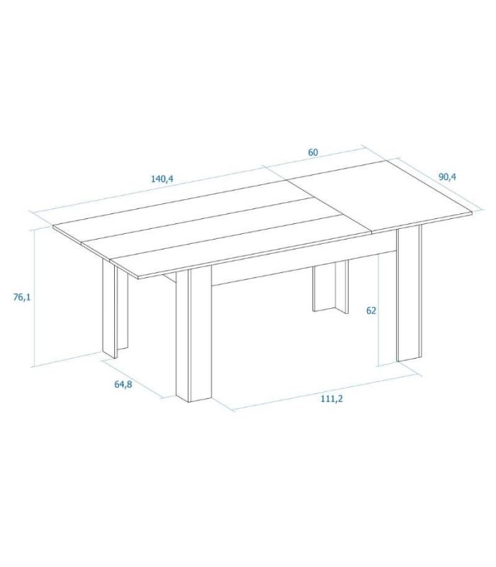 Mesa de Comedor Extensible Bass Blanco Mate Pictograma| SAYEZ |