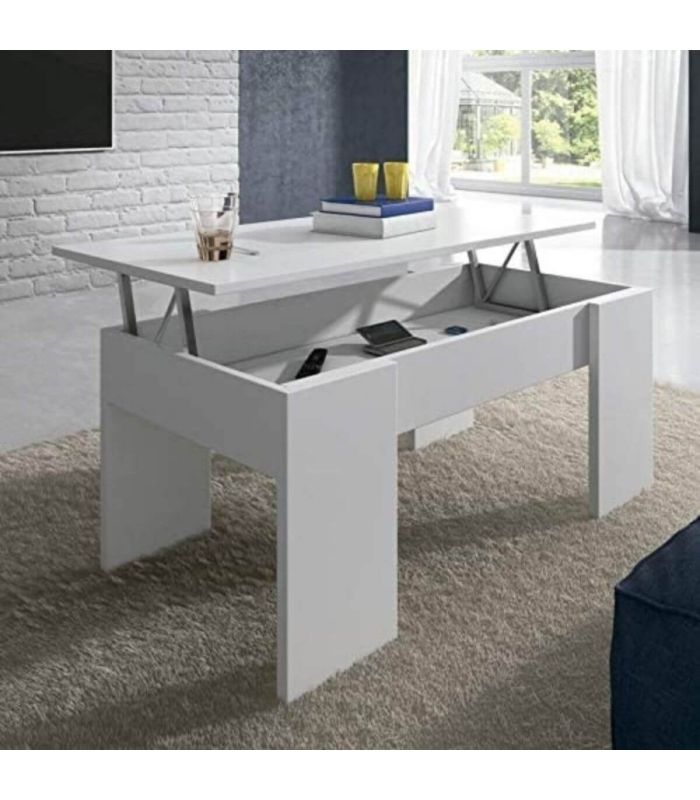 Mesa de Centro Elevable Gala Blanca, en ambiente|SAYEZ|
