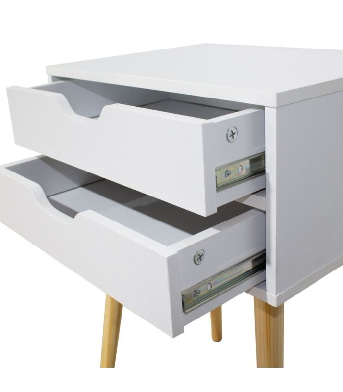 Mesita 2 cajones Fiano Blanca |SAYEZ|