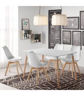 Pack 4 Sillas Trosbi Blancas en ambiente|SAYEZ|