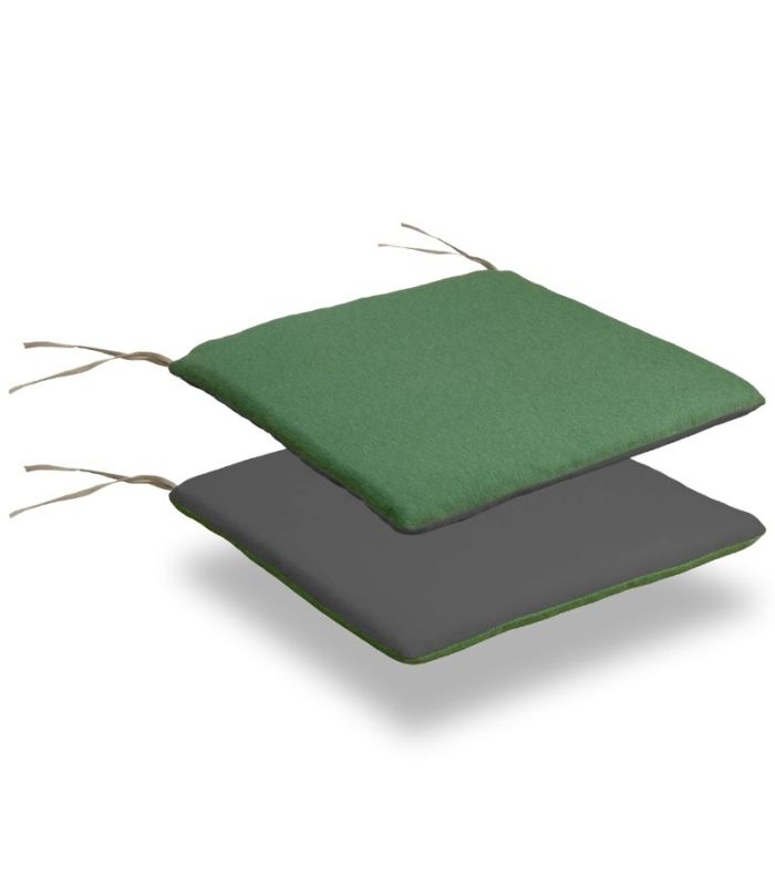 Pack 2 Cojines Silla Reversible Gris/Verde |SAYEZ|
