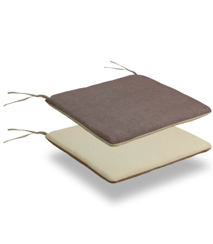 Pack 2 Cojines Silla Reversible Taupe/Beige|SAYEZ|