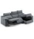 Sofá Chaiselongue 3 Plazas Relax Eléctrico Dom Steel 280 cm Visto Frente Derecha |SAYEZ|