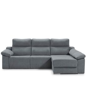 Sofá Chaiselongue 3 Plazas Relax Eléctrico Dom Steel 280 cm Visto Frente Derecha |SAYEZ|