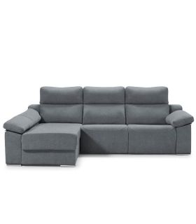Sofá Chaiselongue 3 Plazas Relax Eléctrico Dom Steel 280 cm Visto Frente Izquierda |SAYEZ|