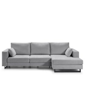Sofá Chaiselongue 2 Plazas Monit Gris 300 cm Visto Frente Derecha |SAYEZ|