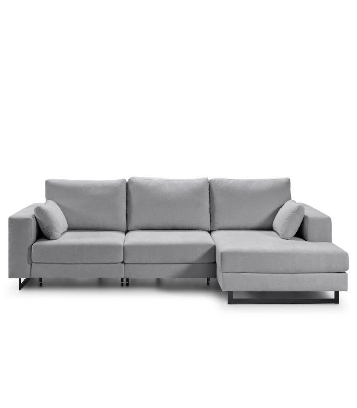 Sofá Chaiselongue 2 Plazas Monit Gris 300 cm Visto Frente Derecha |SAYEZ|