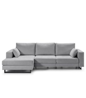 Sofá Chaiselongue 2 Plazas Monit Gris 300 cm Visto Frente Izquierda|SAYEZ|