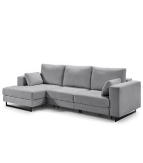 Sofá Chaiselongue 2 Plazas Monit Gris 300 cm Visto Frente Izquierda|SAYEZ|