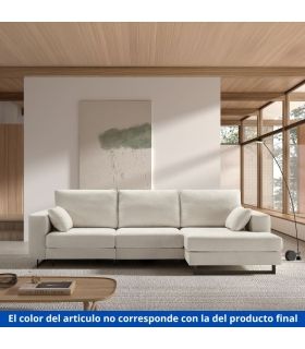 Sofá Chaiselongue 2 Plazas Monit Gris 300 cm Visto Frente Derecha|SAYEZ|