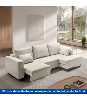 Sofá Chaiselongue 2 Plazas Monit Gris 300 cm Visto Frente Derecha|SAYEZ|