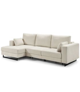 Sofá Chaiselongue 2 Plazas Monit Crema 300 cm Vista Frente Izquierda |SAYEZ|
