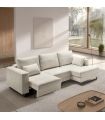 Sofá Chaiselongue 2 Plazas Monit Crema 300 cm Vista Frente Derecha |SAYEZ|