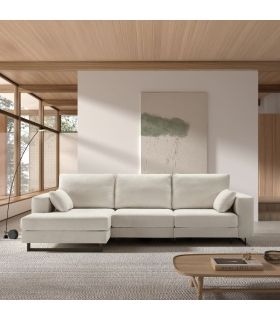 Sofá Chaiselongue 2 Plazas Monit Crema 300 cm Vista Frente Izquierda |SAYEZ|