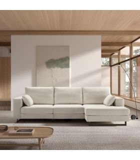 Sofá Chaiselongue 2 Plazas Monit Crema 300 cm Vista Frente Derecha |SAYEZ|