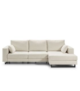 Sofá Chaiselongue 2 Plazas Monit Crema 300 cm Vista Frente Derecha |SAYEZ|