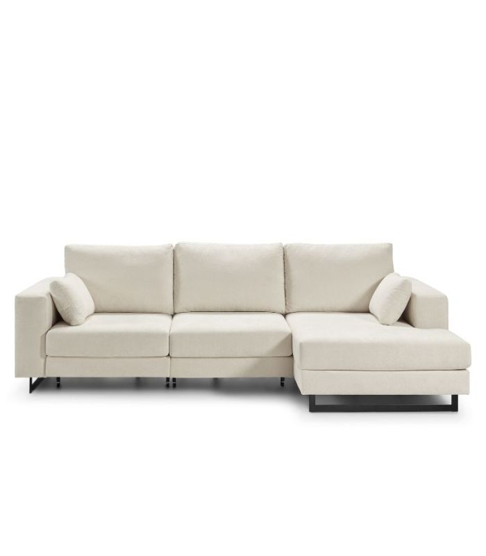 Sofá Chaiselongue 2 Plazas Monit Crema 300 cm Vista Frente Derecha |SAYEZ|