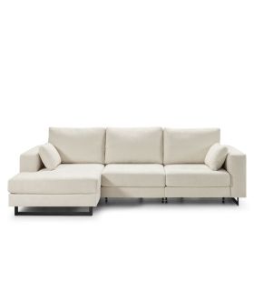 Sofá Chaiselongue 2 Plazas Monit Crema 300 cm Vista Frente Izquierda |SAYEZ|