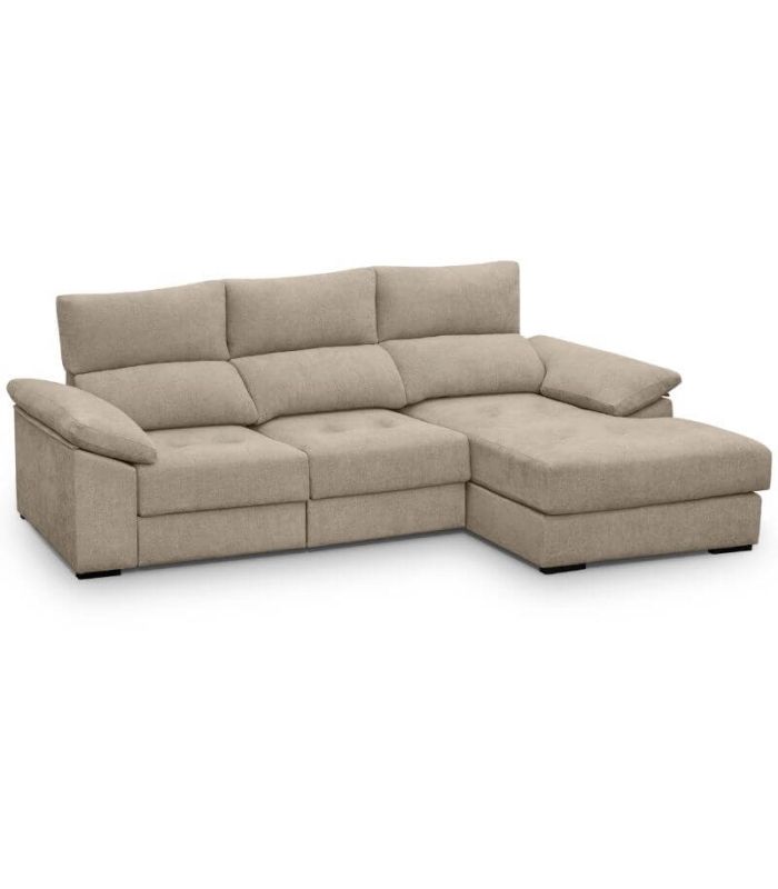 Sofá Chaiselongue 2 Plazas Cario Sand 285 cm Vista Frente Derecha|SAYEZ|