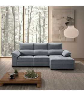 Sofá Chaiselongue 3 Plazas Cario 285 cm Steel Vista Frente Derecha|SAYEZ|