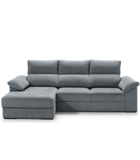 Sofá Chaiselongue 3 Plazas Cario 285 cm Steel Vista Frente Izquierda|SAYEZ|