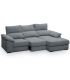 Sofá Chaiselongue 3 Plazas Cario 285 cm Steel Vista Frente Derecha|SAYEZ|