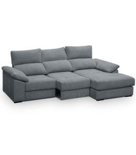 Sofá Chaiselongue 3 Plazas Cario 285 cm Steel Vista Frente Derecha|SAYEZ|