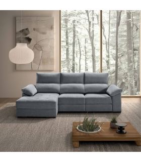 Sofá Chaiselongue 3 Plazas Cario 285 cm Steel Vista Frente Izquierda|SAYEZ|