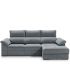 Sofá Chaiselongue 3 Plazas Cario 285 cm Steel Vista Frente Derecha|SAYEZ|