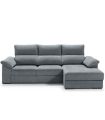 Sofá Chaiselongue 3 Plazas Cario 285 cm Steel Vista Frente Derecha|SAYEZ|