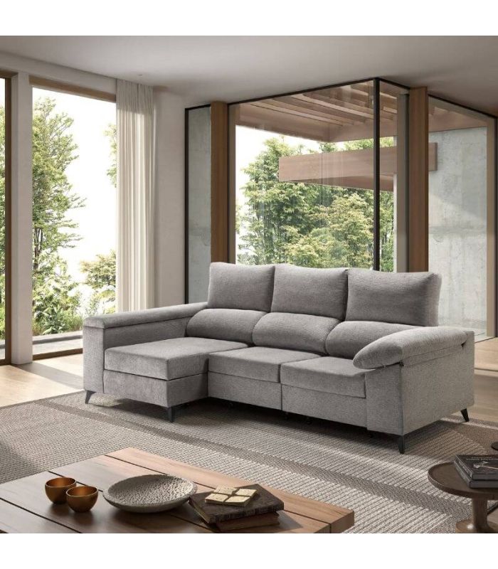 Sofá Chaiselongue 2 Plazas Oford Marengo 265 cm Vista Frente Izquierda Ambiente |SAYEZ|