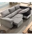 Sofá Chaiselongue 2 Plazas Oford Marengo 265 cm Vista Frente Derecha Abierto|SAYEZ|