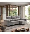 Sofá Chaiselongue 2 Plazas Oford Marengo 265 cm Vista Frente Derecha Ambiente |SAYEZ|