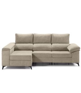 Sofá Chaiselongue 2 Plazas Oford 265 cm Beige Vista Frente Izquierda |SAYEZ|