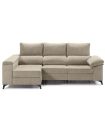 Sofá Chaiselongue 2 Plazas Oford 265 cm Beige Vista Frente Izquierda |SAYEZ|