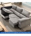 Sofá Chaiselongue 2 Plazas Oford 265 cm Beige Vista Frente Izquierda Abierto|SAYEZ|