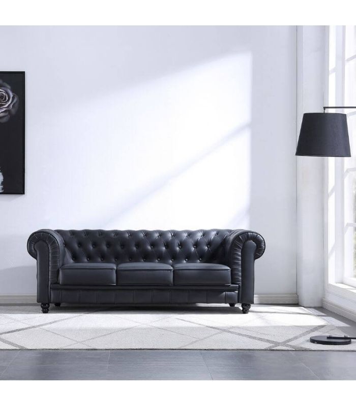 Sofá 3 Plazas Xester Negro 205 cm |SAYEZ|