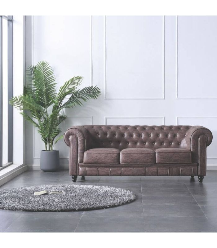 Sofá 3 Plazas Xester Chocolate Envejecido 205 cm |SAYEZ|