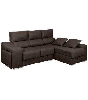 Sofá Chaiselongue Relax 2 Plazas Iura Plomo 240 cm Vista Frente Derecha |SAYEZ|