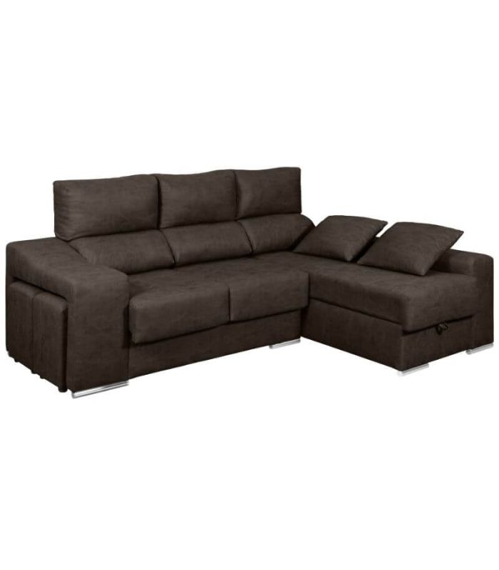 Sofá Chaiselongue Relax 2 Plazas Iura Plomo 240 cm Vista Frente Derecha |SAYEZ|