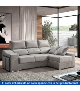Sofá Chaiselongue Relax 2 Plazas Iura Plomo 240 cm Vista Frente Derecha |SAYEZ|