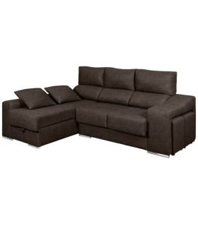 Sofá Chaiselongue Relax 2 Plazas Iura Plomo 240 cm Vista Frente Izquierda |SAYEZ|