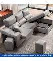 Sofá Chaiselongue Relax 2 Plazas Iura Plomo 240 cm Vista Frente Derecha |SAYEZ|