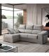 Sofá Chaiselongue Relax 3 Plazas Iura Cemento 240 cm Vista Frente Izquierda Ambiente |SAYEZ|