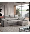 Sofá Chaiselongue Relax 3 Plazas Iura Cemento 240 cm Vista Frente Derecha  Ambiente |SAYEZ|
