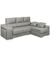 Sofá Chaiselongue Relax 3 Plazas Iura Cemento 240 cm Vista Frente Derecha |SAYEZ|