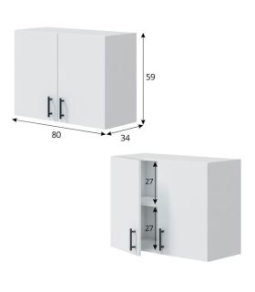 Conjunto Muebles Cocina 400 cm NOVA,  Mueble de Colgar 2 puertas, Medidas | SAYEZ |